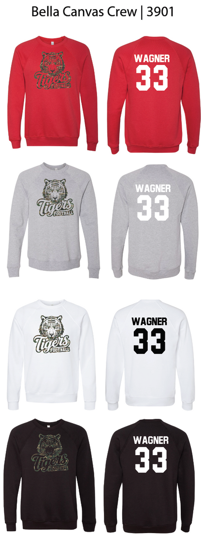 Camo Tiger Football Crew Sweatshirts