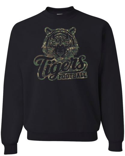 Camo Tiger Football Crew Sweatshirts