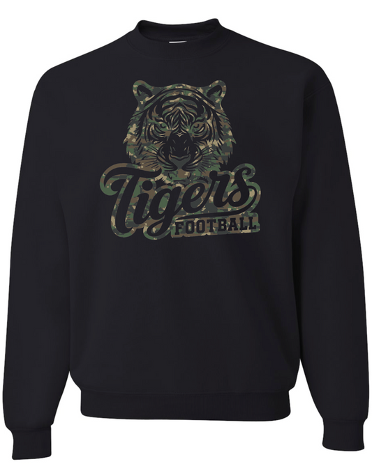 Camo Tiger Football Crew Sweatshirts