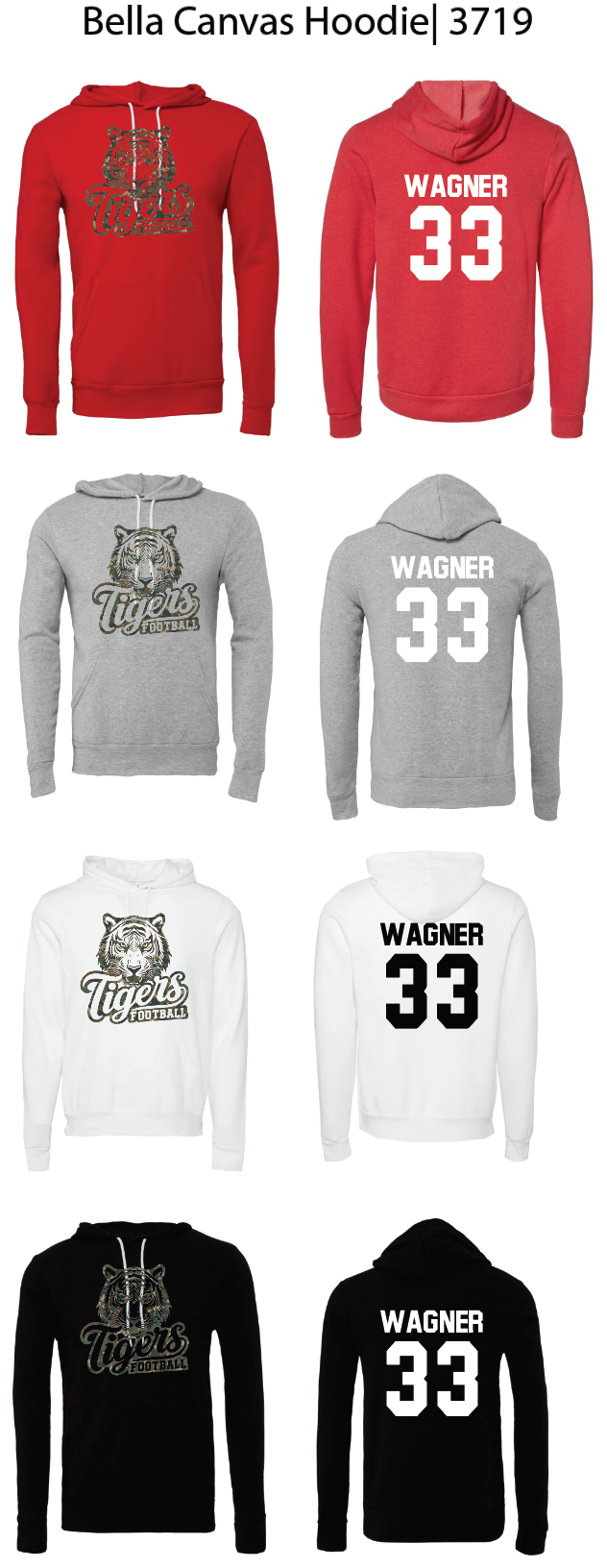 Camo Tigers Hoodies
