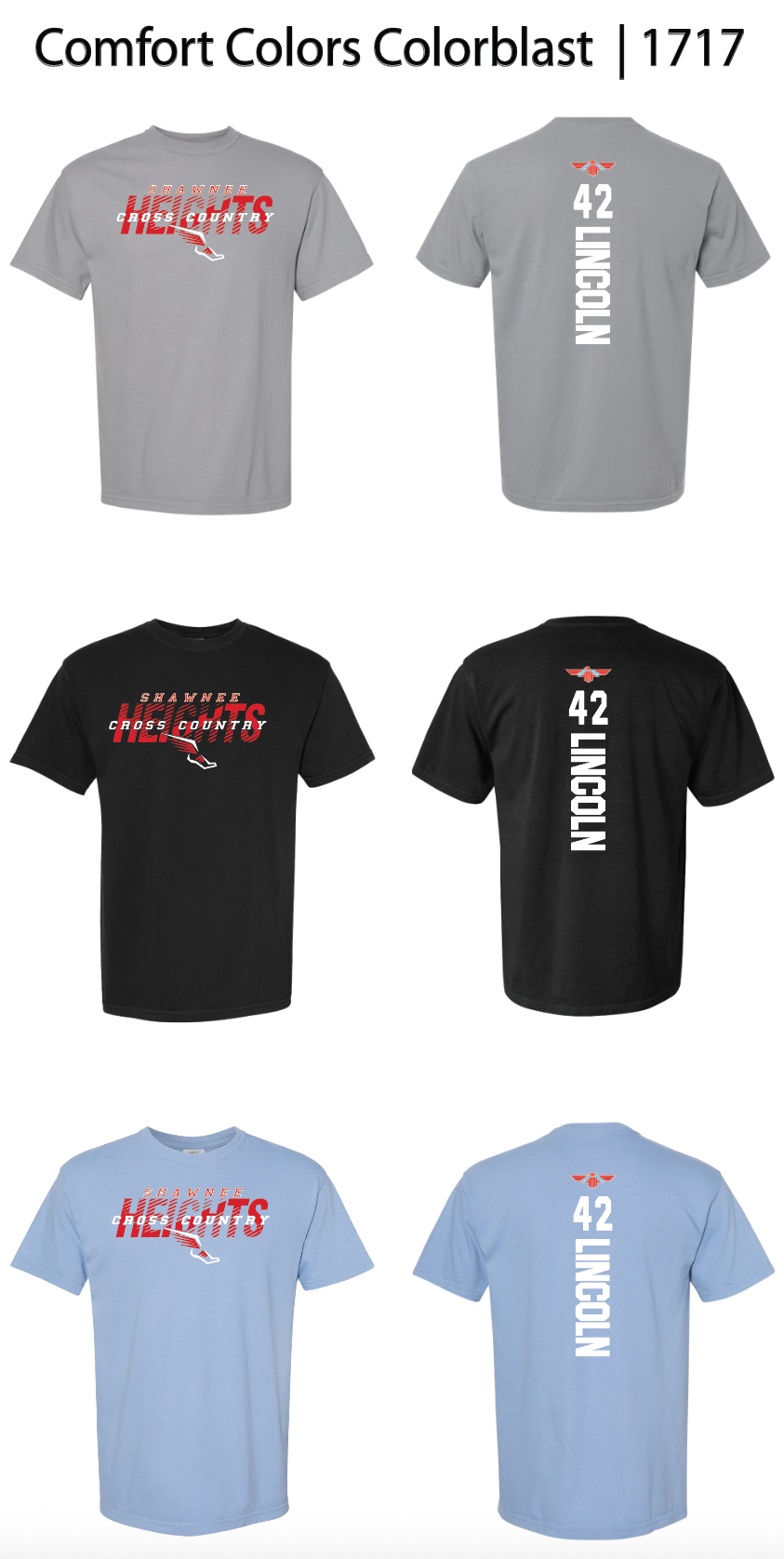 SHMS Cross Country Shirts