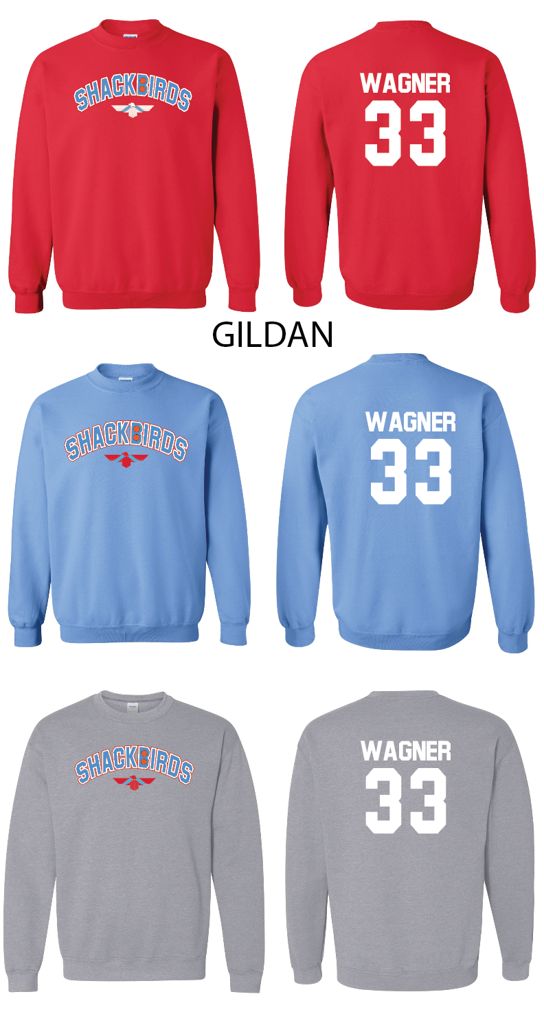 Shackbirds Basketball Crew Sweatshirts