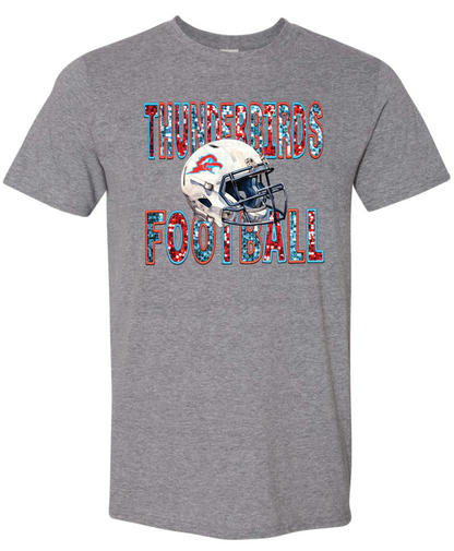 Faux Glitter Thunderbird Football Gildan Softstyle T-Shirt