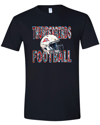 Faux Glitter Thunderbird Football Gildan Softstyle T-Shirt