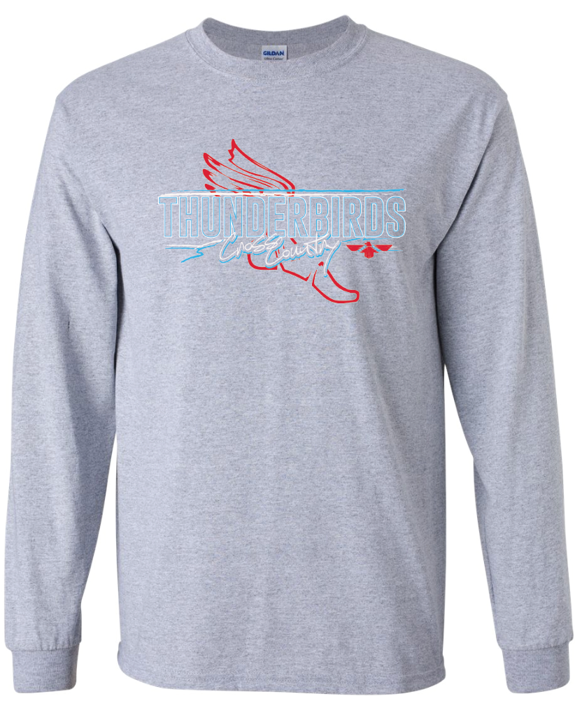 Thunderbirds Cross Country Jerzees  Long Sleeve T-Shirt