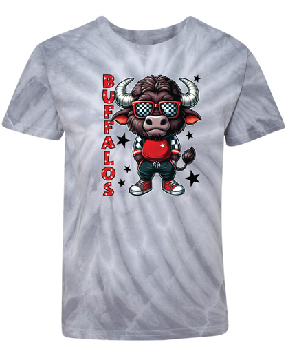 Buffalos Mascot Tie-Dyed T-Shirt