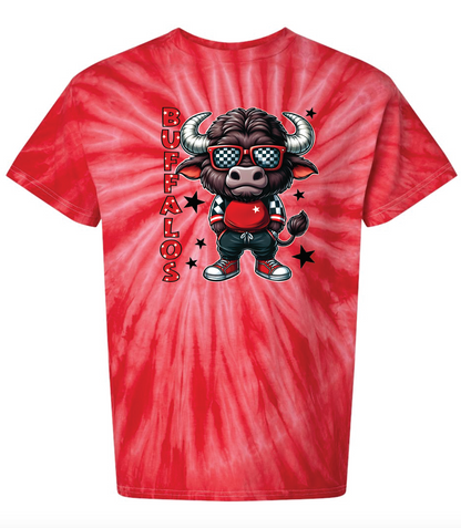 Buffalos Mascot Tie-Dyed T-Shirt