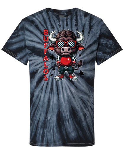 Buffalos Mascot Tie-Dyed T-Shirt