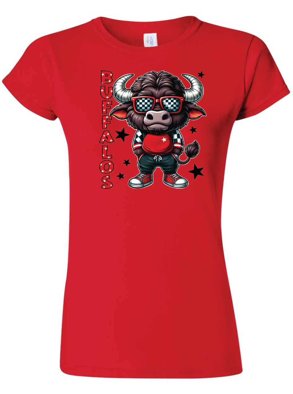 Buffalo Mascot Womens Gildan Softstyle T-Shirt