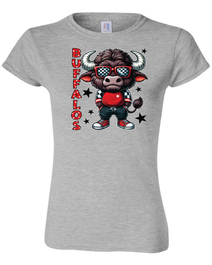 Buffalo Mascot Womens Gildan Softstyle T-Shirt