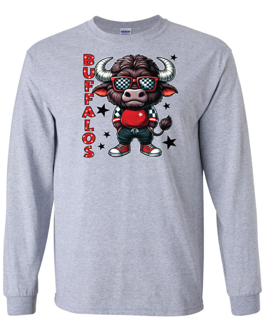 Buffalos Mascot Long Sleeve T-Shirt