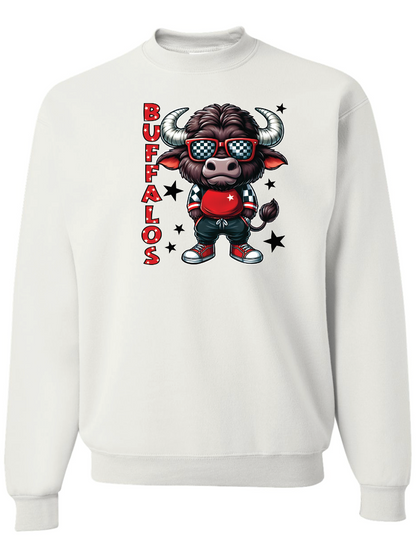 Buffalos Mascot Jerzees Nublend Crew Sweatshirt