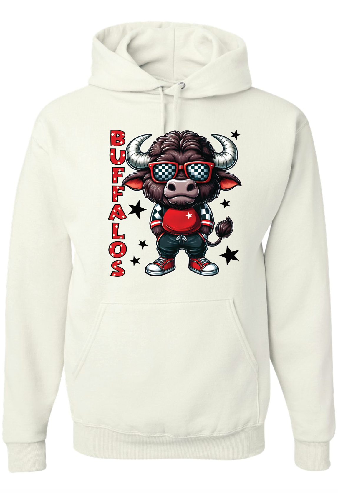 Buffalos Mascot Jerzees NuBlend® Hooded Sweatshirt