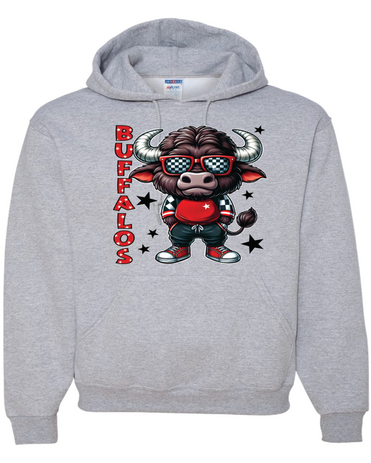 Buffalos Mascot Jerzees NuBlend® Hooded Sweatshirt