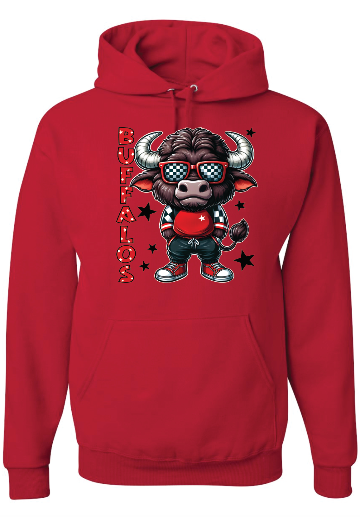 Buffalos Mascot Jerzees NuBlend® Hooded Sweatshirt