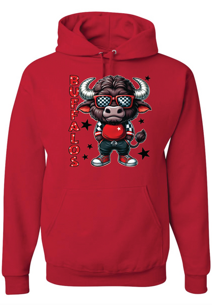 Buffalos Mascot Jerzees NuBlend® Hooded Sweatshirt