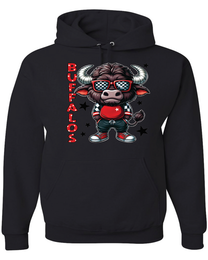 Buffalos Mascot Jerzees NuBlend® Hooded Sweatshirt