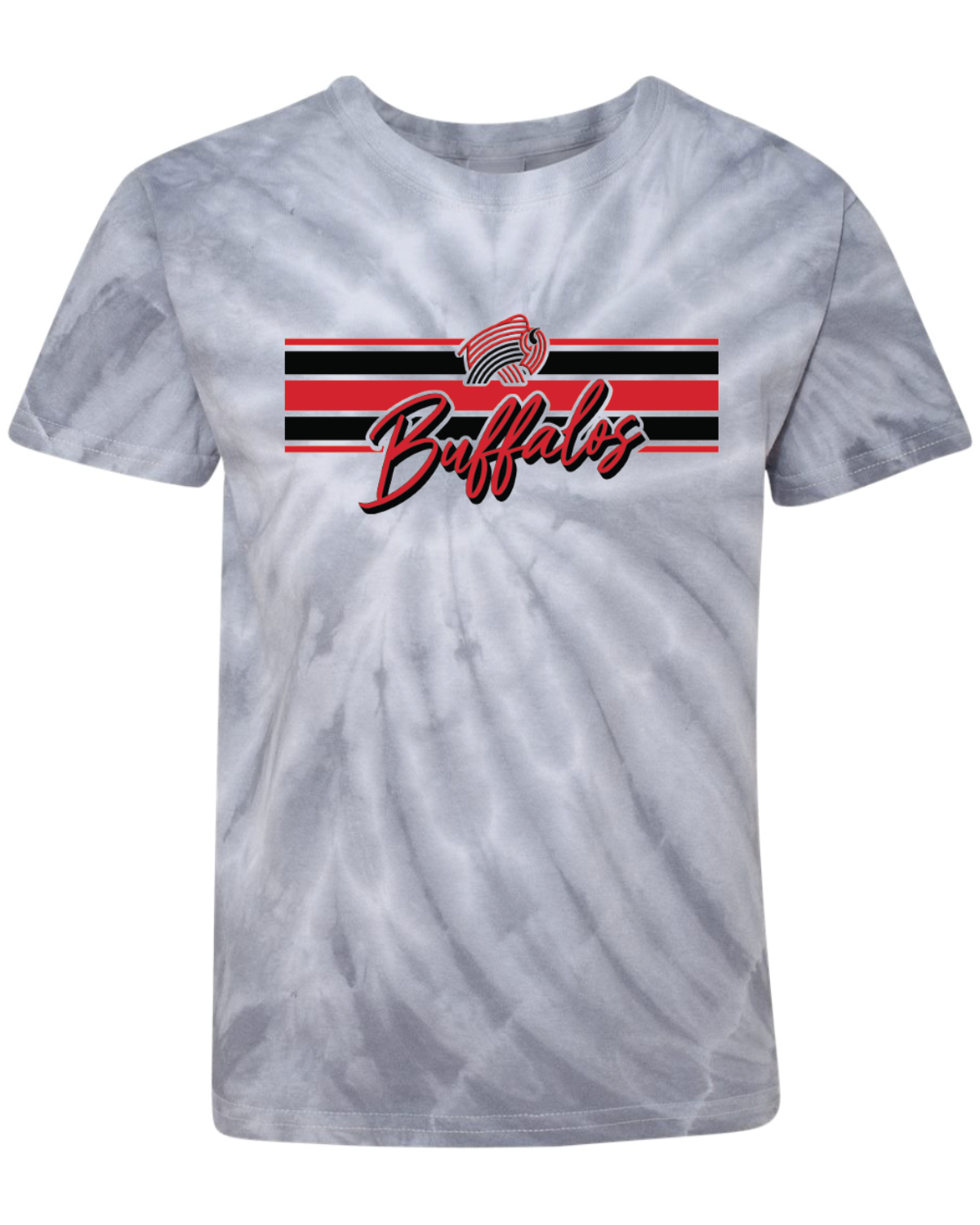 Buffalos Stripes Tie-Dyed T-Shirt