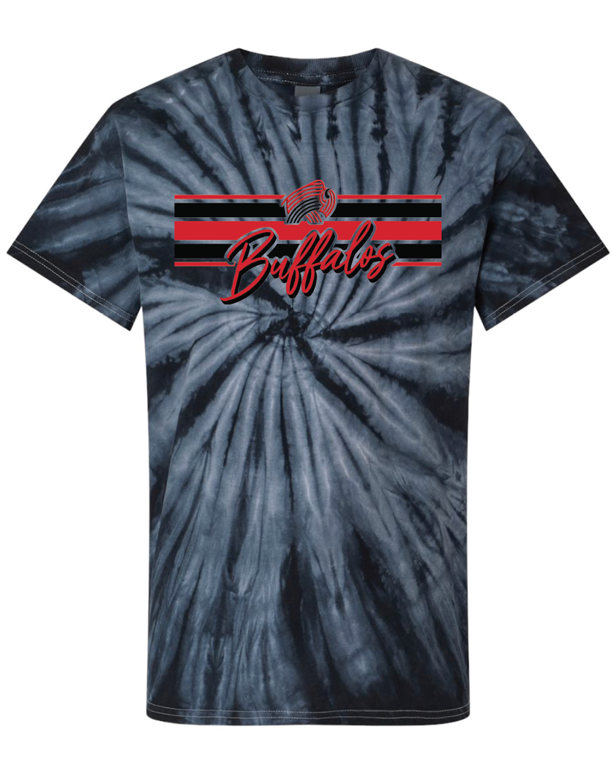 Buffalos Stripes Tie-Dyed T-Shirt