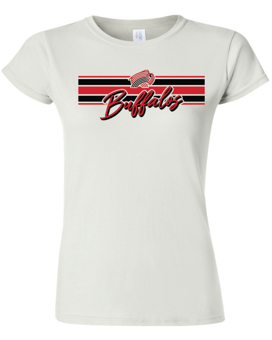 Buffalo Stripes Womens Gildan Softstyle T-Shirt