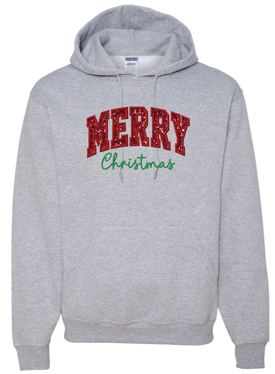 Embroidered Glitter Merry Christmas