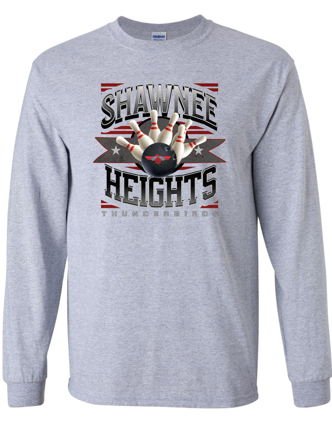 Shawnee Heights Bowling Gildan Ultra Cotton Long Sleeve T-Shirt