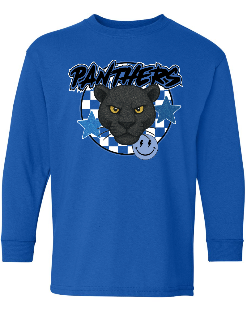 Checkered Panthers Long Sleeve T-Shirt