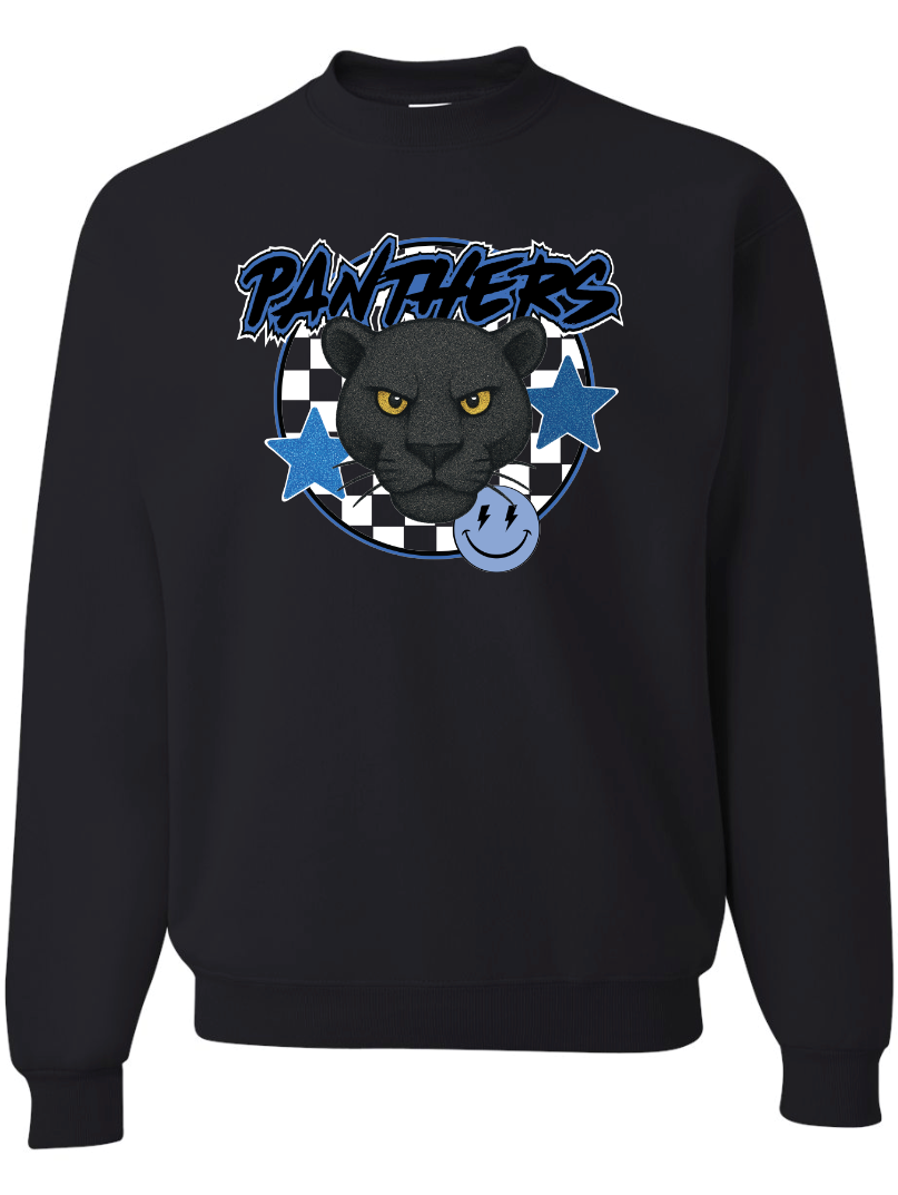 Checkered Panthers Crew Sweatshirt