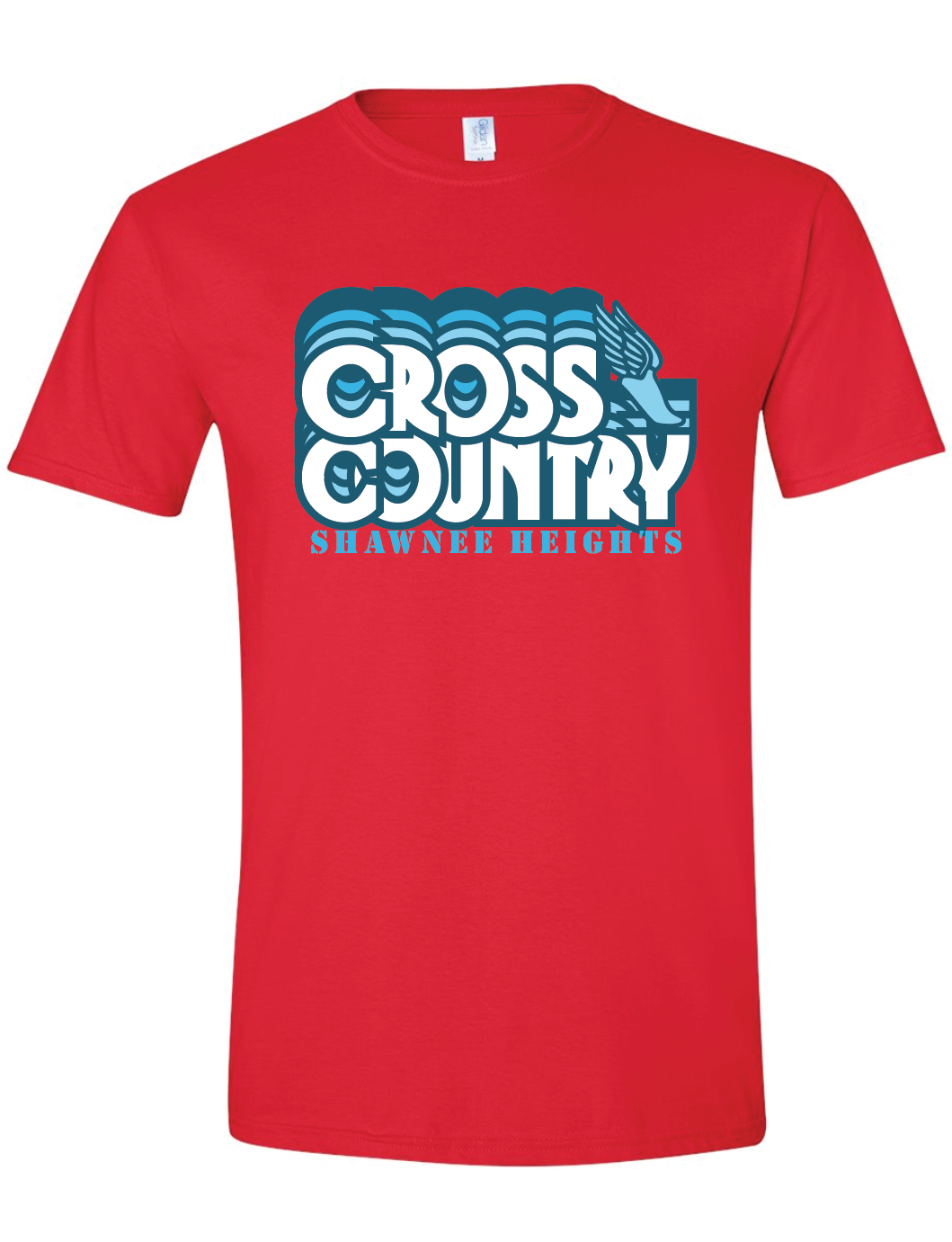 Thunderbirds Track and Field in Blue Gildan Softstyle T-Shirt