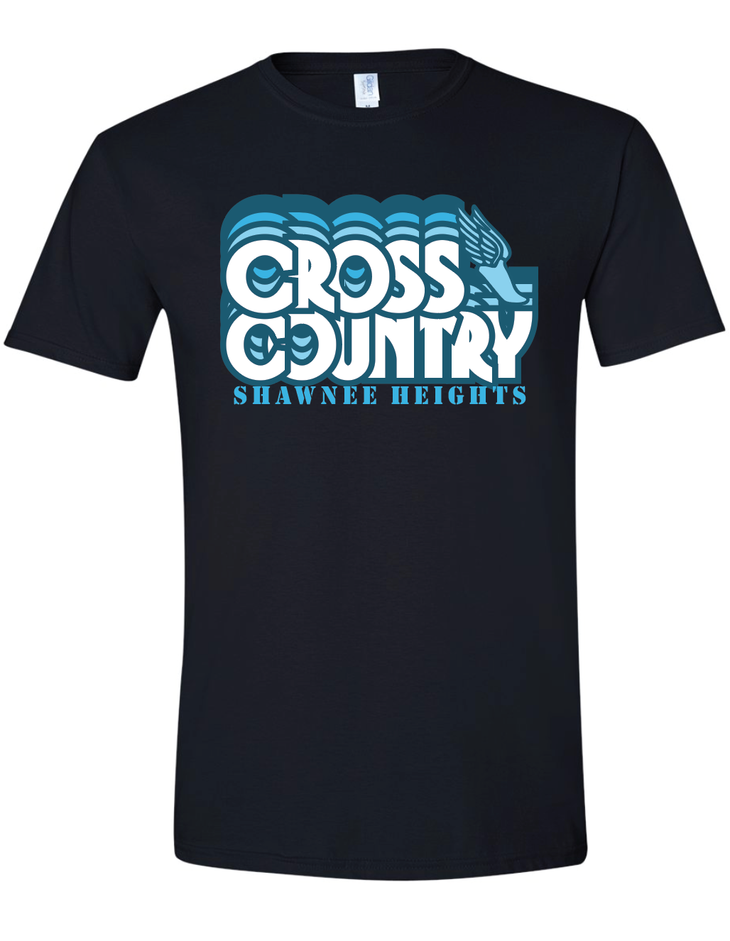 Thunderbirds Track and Field in Blue Gildan Softstyle T-Shirt