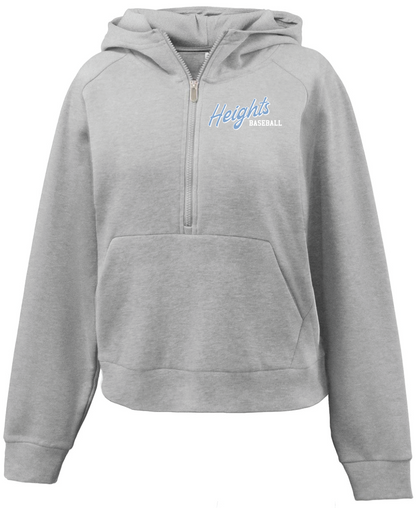 Heights Baseball Pennant Womens Half-Zip Hoodie
