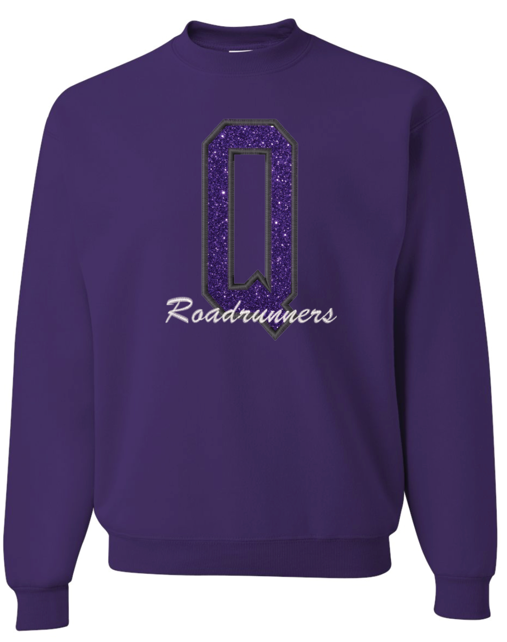 Embroidered Glitter Roadrunners Crew Sweatshirt