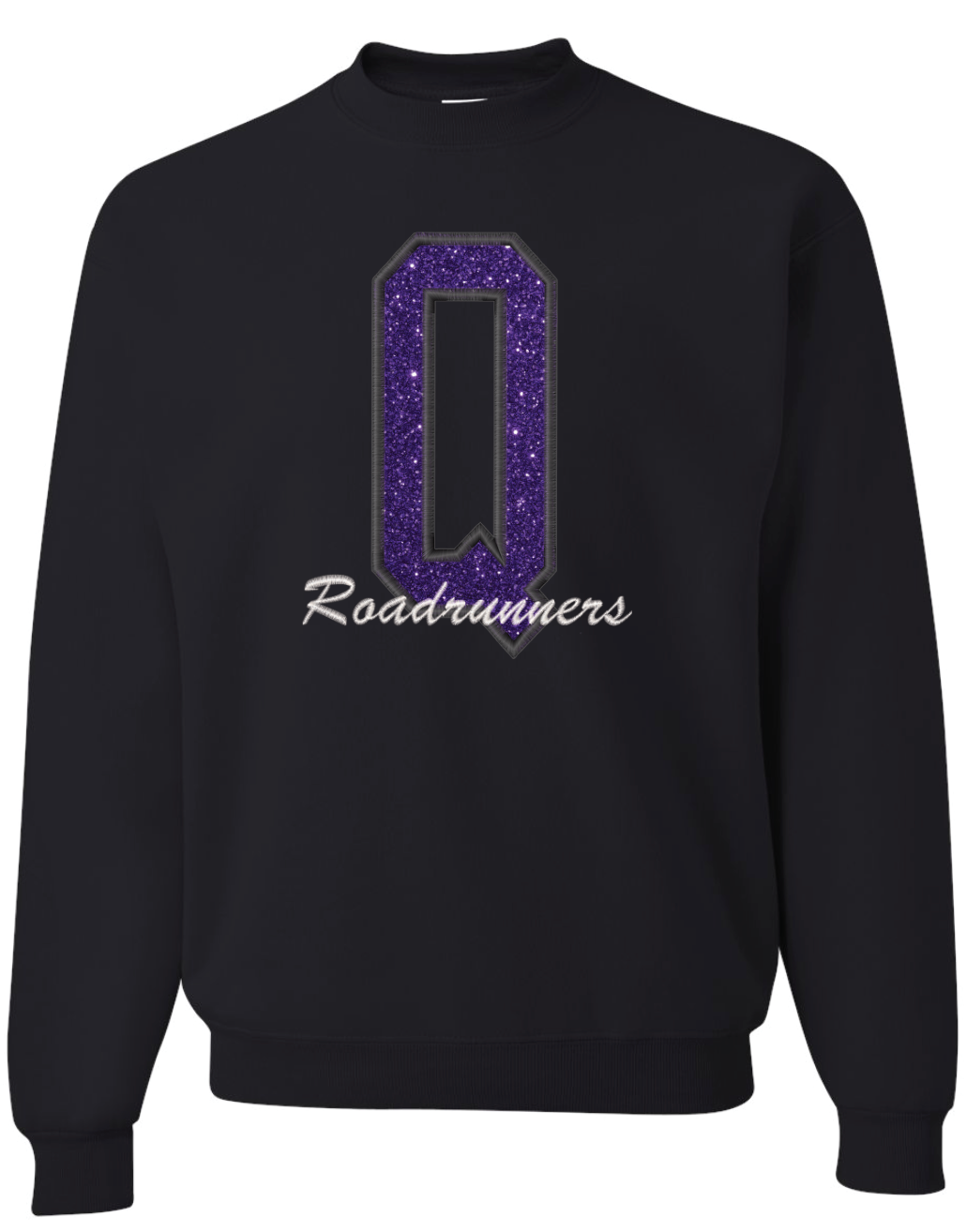 Embroidered Glitter Roadrunners Crew Sweatshirt