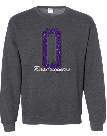 Embroidered Glitter Roadrunners Crew Sweatshirt