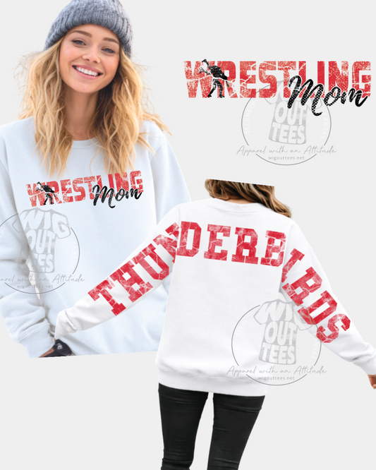 Wrestling Mom with Large Varsity Back Letters