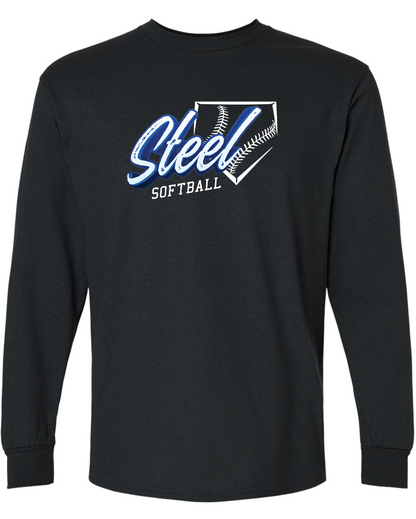 Steel Softball Gildan Ultra Cotton Long Sleeve T-Shirt