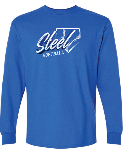 Steel Softball Gildan Ultra Cotton Long Sleeve T-Shirt