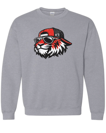 Cool Tiger Cap Crew Sweatshirts