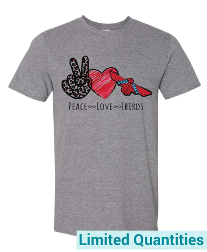 Peace - Love Tbirds Gildan Softstyle T-Shirt Yxs / Athletic Heather No
