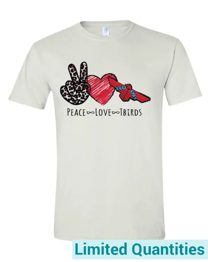 Peace - Love Tbirds Gildan Softstyle T-Shirt Yxs / White No