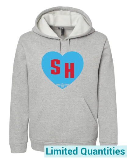 Sh Heart Adidas Fleece Hooded Sweatshirt Xs / Grey Heather No