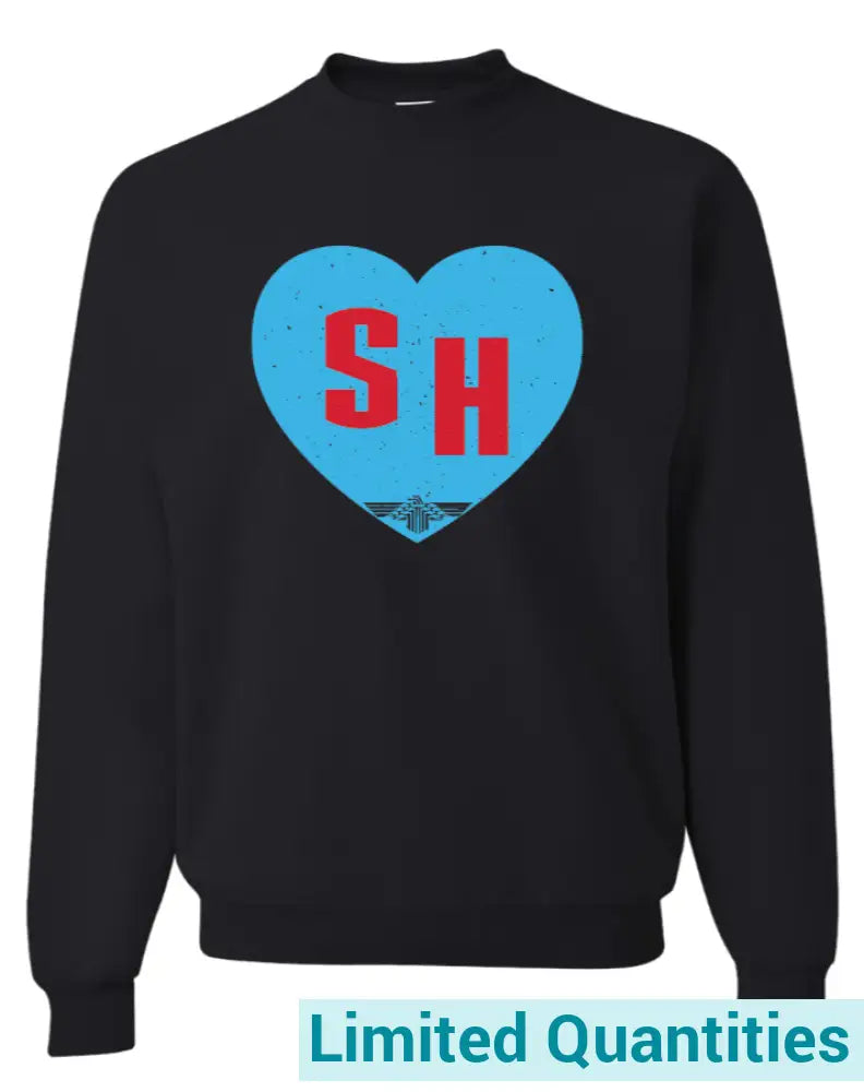 Sh Heart Jerzees Nublend Crew Sweatshirt Yxs / Black No