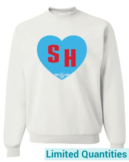 Sh Heart Jerzees Nublend Crew Sweatshirt Yxs / White No