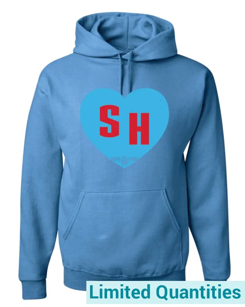 Sh Heart Jerzees Nublend® Hooded Sweatshirt Ys / Columbia Blue No