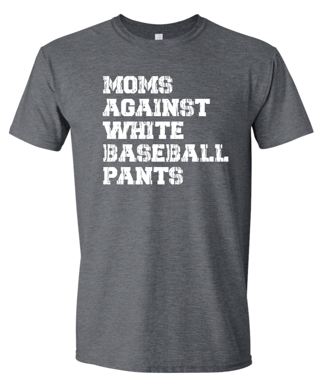 Mom Against White Baseball Pants Tee